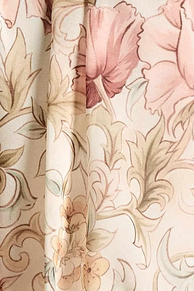 Conjunto Chiffon Estampado Floral Blusa Alça Balonê e Calça Aladim 1